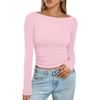Women's European-Style Sexy Milk Silk Long-Sleeve T-Shirt