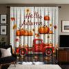 2 шт. HD Праздник урожая тыква грузовик ландшафтное украшение занавеска Желтая завязка цифровая печать занавеска украшение дома стиль