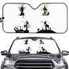 Car Front And Rear Glass Sunshade Baffle Halloween Haunted House Haunted Hand Print Pattern Car Interior One-Piece Heat Insulation Board