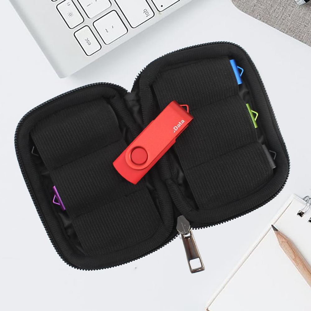 Mini USB Flash Drive Organizer Bag with Fixed Holder Portable Storage Pouch for Memory Sticks,SD Cards Electronic Accessories
