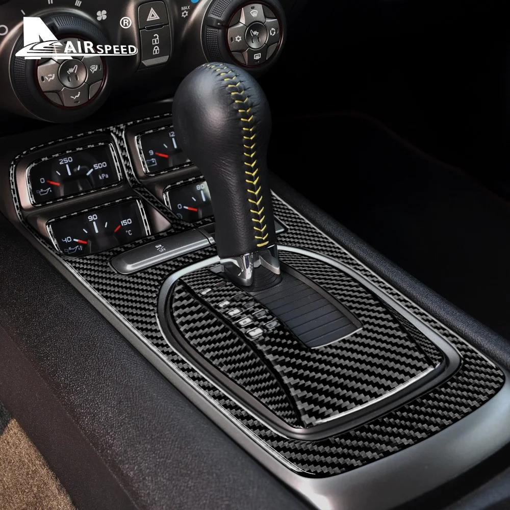 Real Soft Carbon Fiber Gear Shift Panel Trim for Chevrolet Camaro 2010-2015