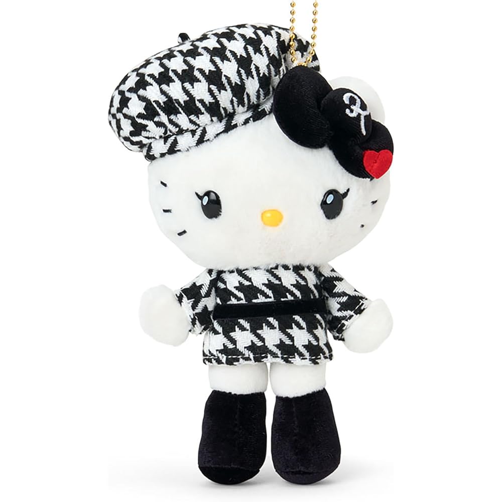 Sanrio Hello Kitty Monochrome Twin Outfit Mascot Holder for Ages 6 and Up