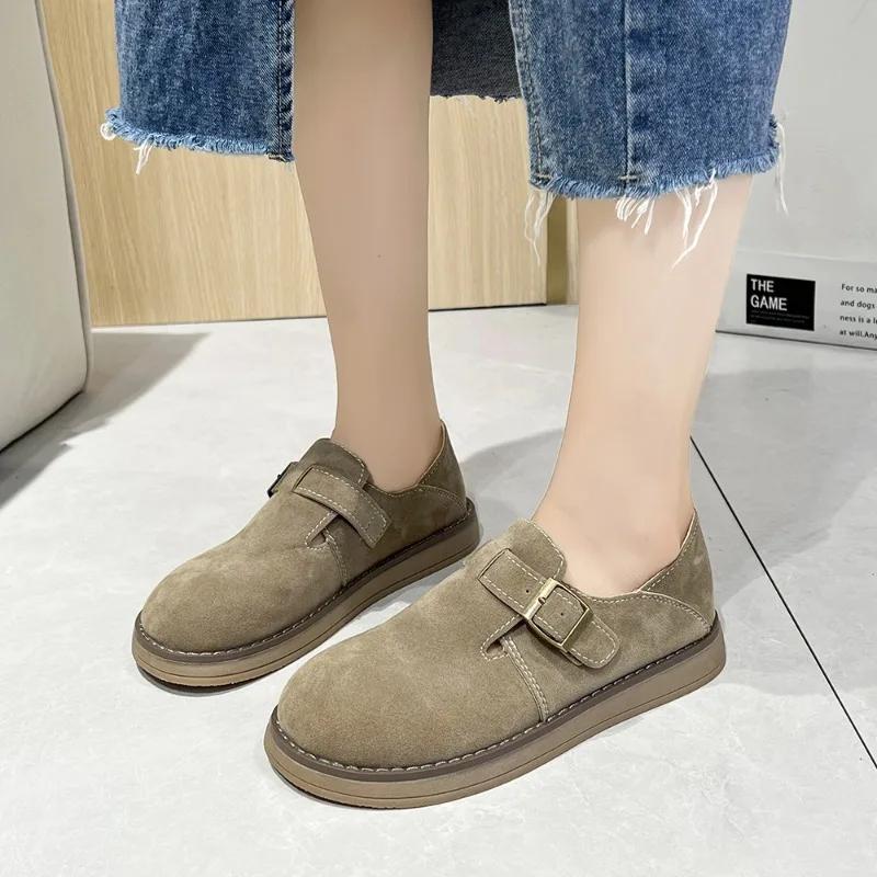 Женская обувь Рим женские балетки повседневные теплые балетки женские пряжки круглый носок мягкая подошва уличные туфли женские Zapatos