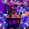 10Pcs LED Luminous Bobo Balloons  with Light String Clear Balloon Festival Decor Birthday Wedding Party Supplies Baby Shower