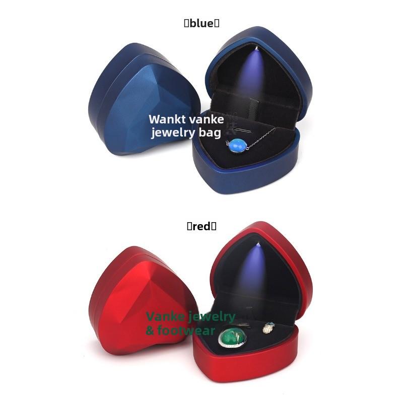 Romantic heart-shaped jewelry box - premium led lighted ring box for necklaces and pendants