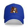 Halloween Ghost Reading Bookshelf Scene Baseball Cap Spooky Library Design Black Adjustable Hat for Adults