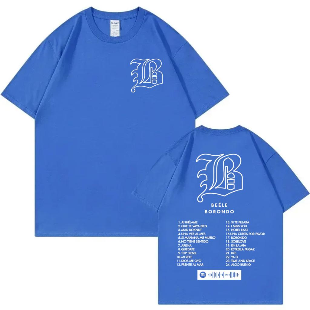 Singer Beele Borondo Album Print Tshirt High Quality Fashion Oversized Tshirts Unisex Unisex Casual Cotton Short Sleeve T Shirts