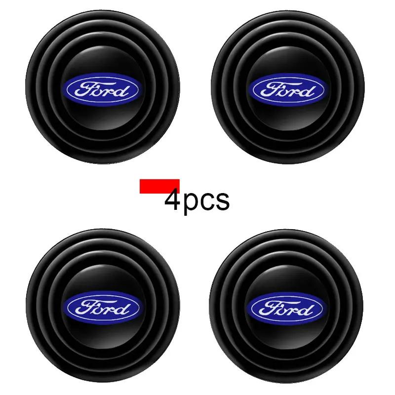 New 2026 Car Sticker 4Pcs Car Door Logo Shock Absorbing Gasket For Ford MK3 MK4 MK5 Fiesta Ecosport Kuga Explorer Edge Mustang 3