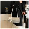 Women's Textured Underarm Baguette Bag with Silk Scarf - Early Spring 2025 Fashion