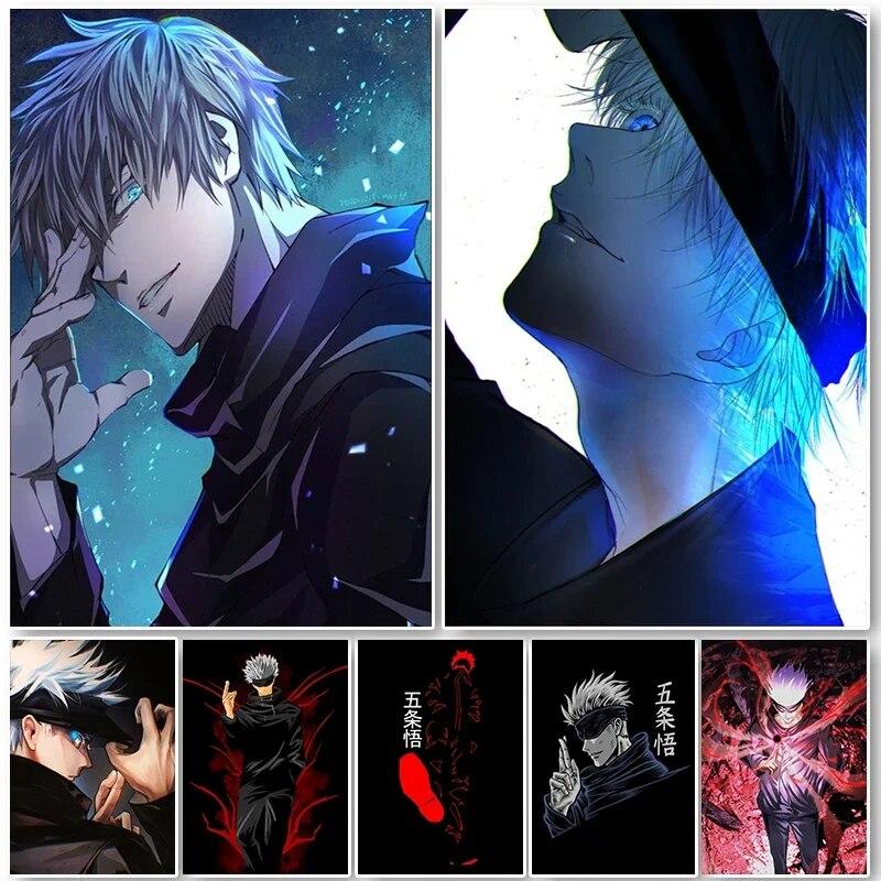 Японское классическое аниме дзюдзюцу кайсен, шесть глаз, Годзё Сатору, постеры, принты, картины на холсте, настенная живопись, украшение для дома, комнаты, бара