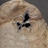Черное регулируемое кольцо на палец Exaggerate Gothic Opening Ring Dark Style Black Butterfly Ring Gift