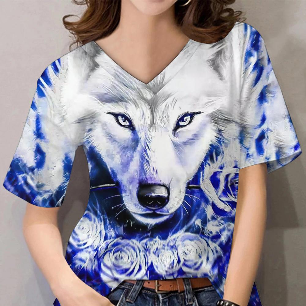 Женская футболка с графическим 3d принтом животных, летние черные футболки с короткими рукавами в стиле Харадзюку, уличная модная повседневная женская одежда