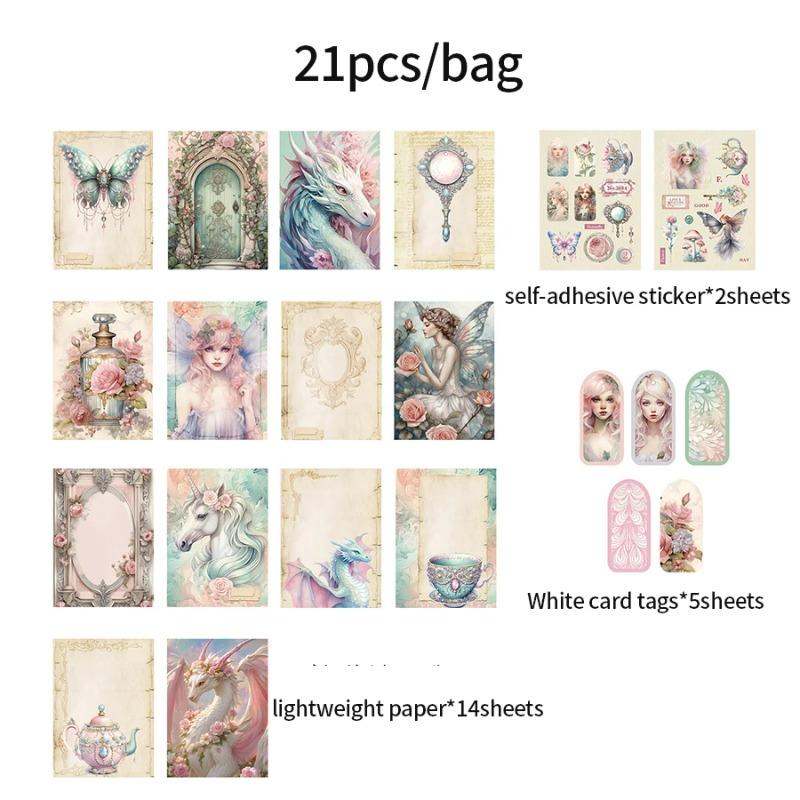 4Style 21 шт./кор. Набор материалов для серии Dark Fairy Tale, закладка для книги, скрапбукинга, фоторамки, календаря, открытки, конверта, журнала