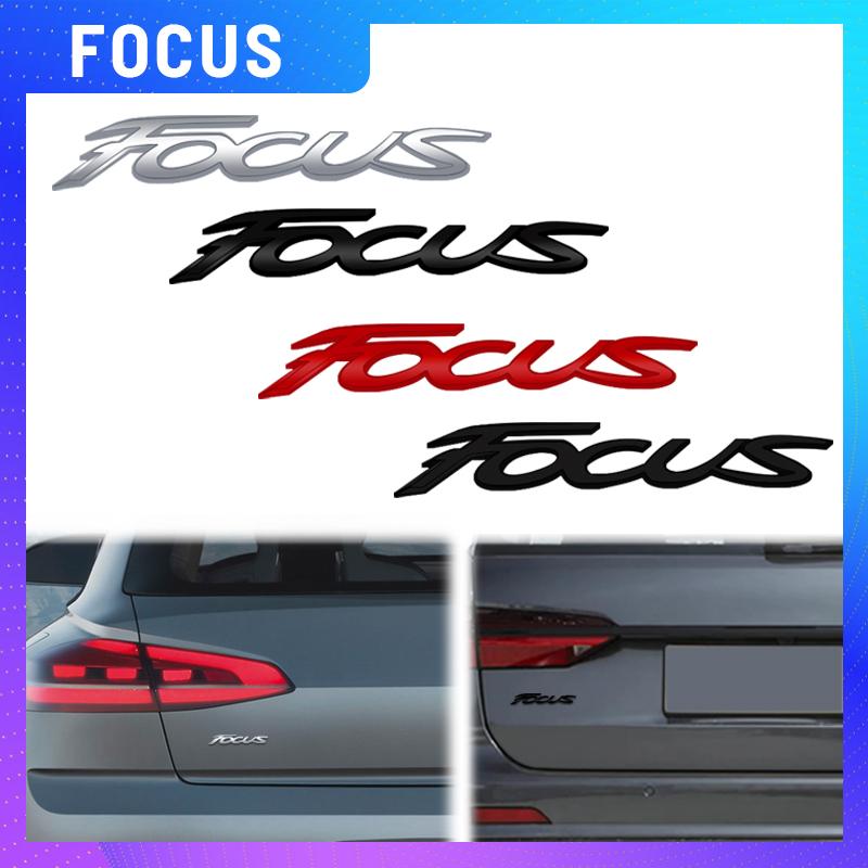 AJH1 1PCS Metal For Ford Focus Logo Glossy black Red Emblem Car Rear Trunk Sticker Decoration Badge Styling Accessories
