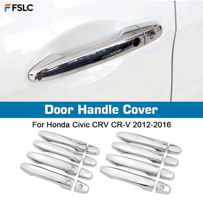 Car Upgrade Decoration Chrome Silver Door Handle Cover For Honda Civic CRV CR-V 2012-2016 Cars Accessories