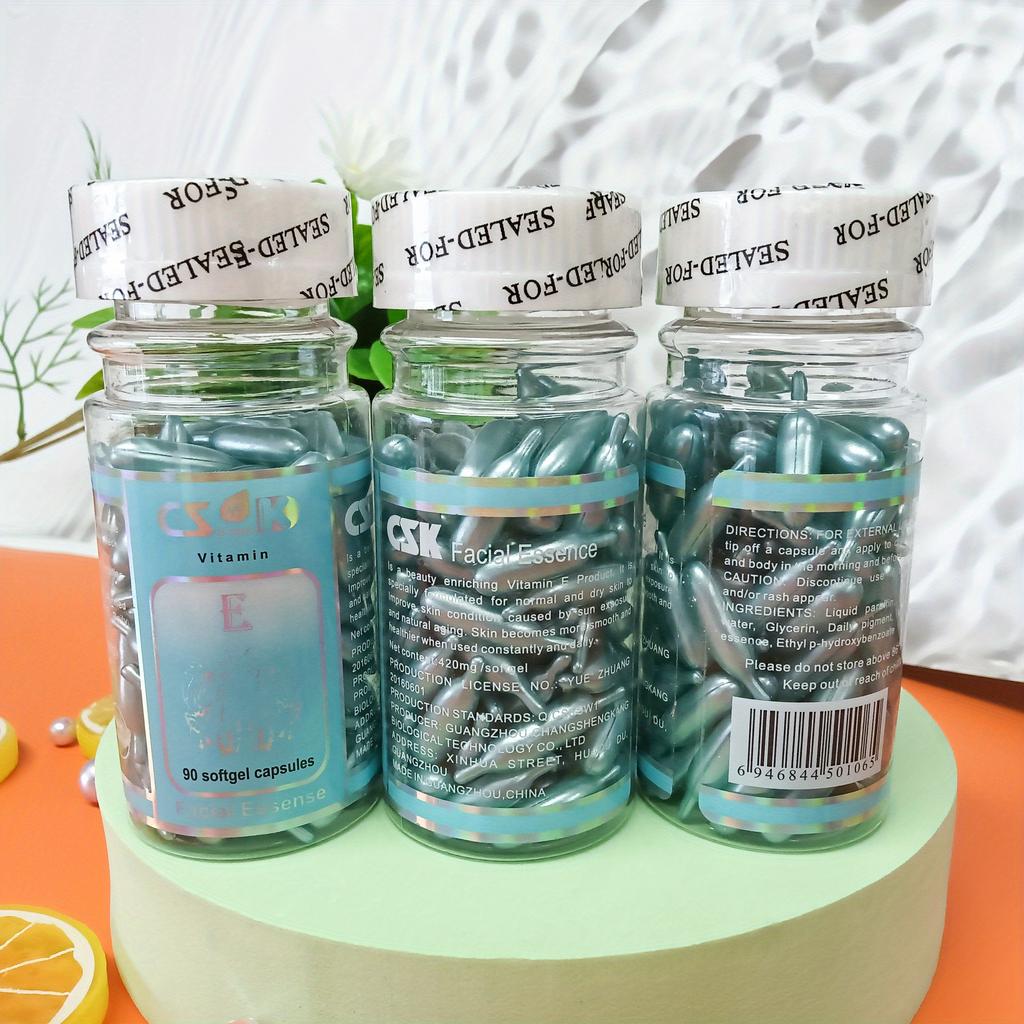90 Vitamin E Hydrating Serum Cream Capsules. Deeply Hydrating, Lifting and Firming Essential Skin Care Products for Going Out