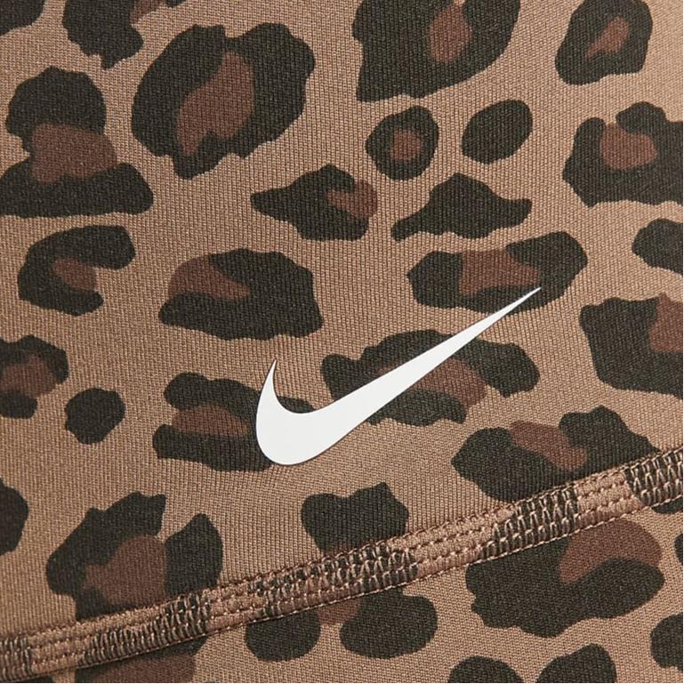 Nike Коричневые шорты для тренировок с прямыми штанинами и леопардовым принтом DX0122-256