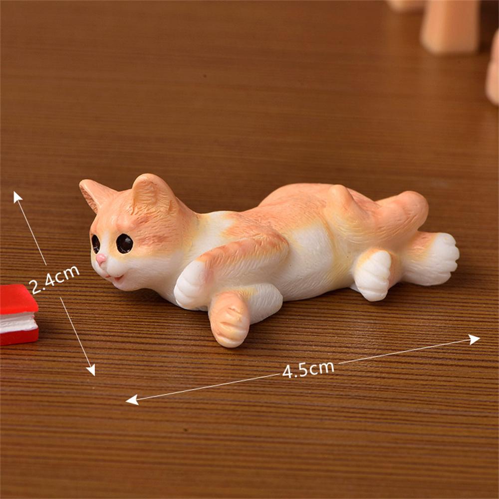 1PC Resin Cats Ornament Kitten Figurine Animal Miniature Fairy Garden Doll House Decoration DIY Micro Landscape Home Decoritions