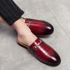 Модные лакированные кожаные брендовые дизайнерские мужские повседневные деловые итальянские туфли большого размера 45 для мужчин, полуботинки, мокасины, мюли, мужские черные шлепанцы, тапочки