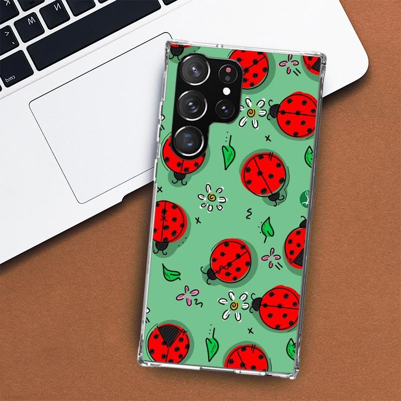 Insect Seven-Star Ladybug Phone Case For Samsung Galaxy S24 S23 S22 Ultra S21 S20 Fe S10 Plus S10E S9 S8 + Shell Coque
