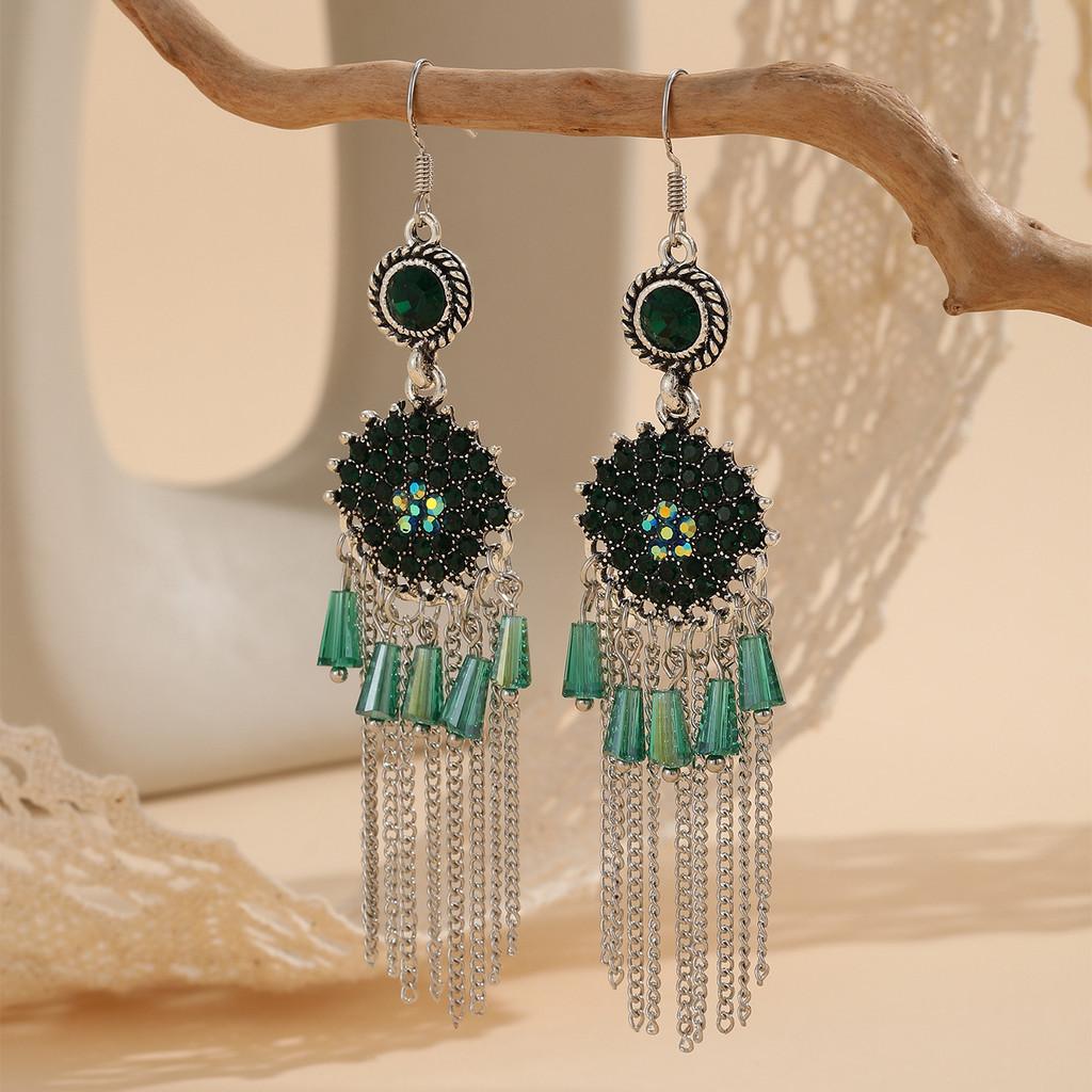 Vintage Ethnic Style Drop Earrings With Tassels For Womens Boho Festival Jewelry