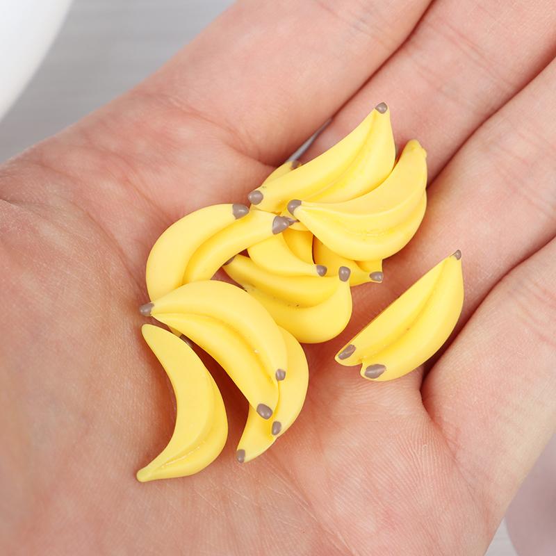 10Pcs 1:12 Dollhouse Miniature Fruit Banana Dolls House Food Accessories Toys