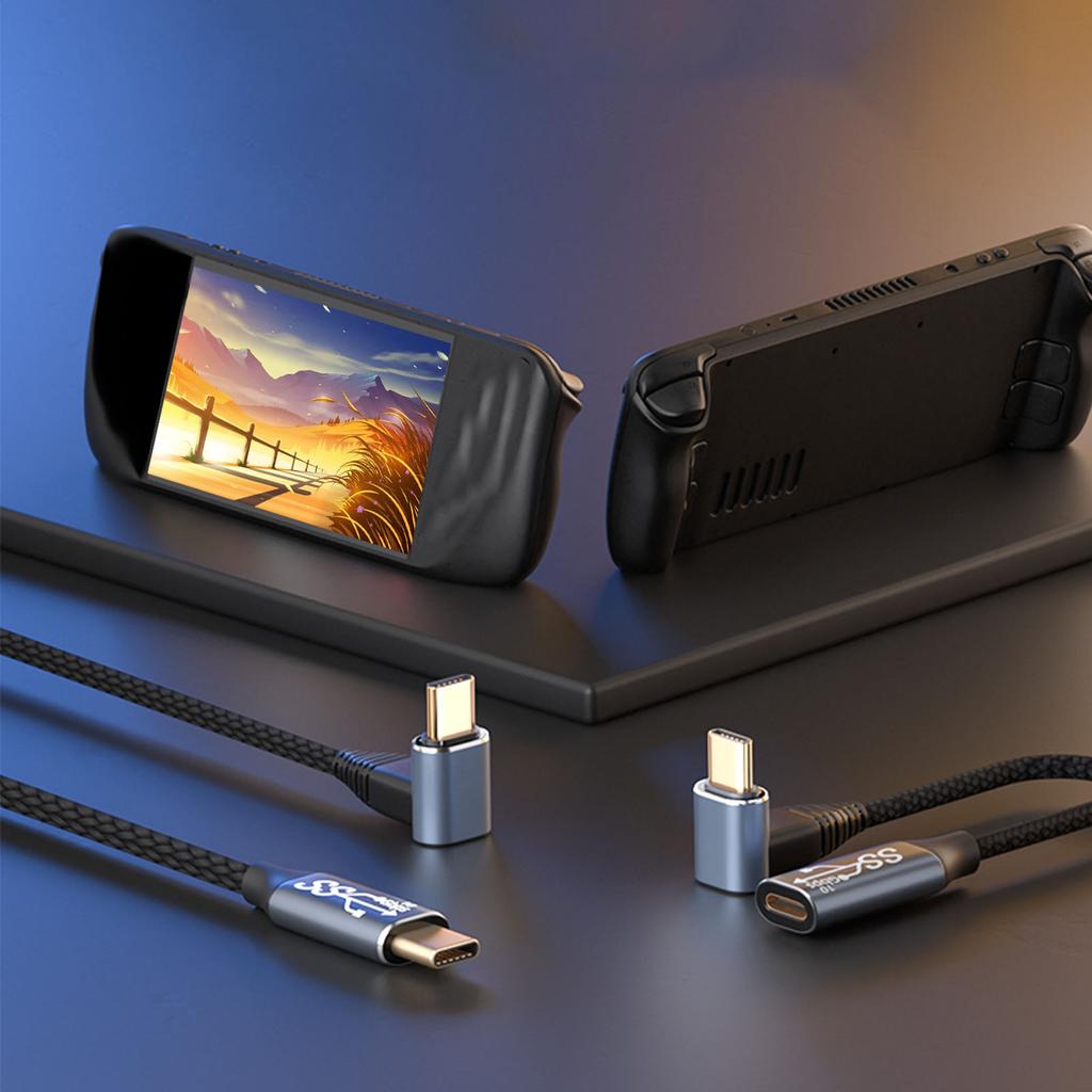 Кабель USB C под прямым углом 4K 60 Гц Поддерживает PD100 Вт Type C 3.2 Gen2 Полнофункциональный USB C Шнур для быстрой зарядки для