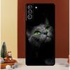 Черный кот Стеклянные глаза Чехол Для Samsung Galaxy S24 Ultra S23 S22 S21 S20 FE Note 20 S8 S9 S10 Note 10 Plus Чехол