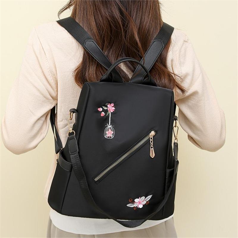 Водоотталкивающий рюкзак, женский рюкзак с вышивкой, противоугонный дорожный рюкзак