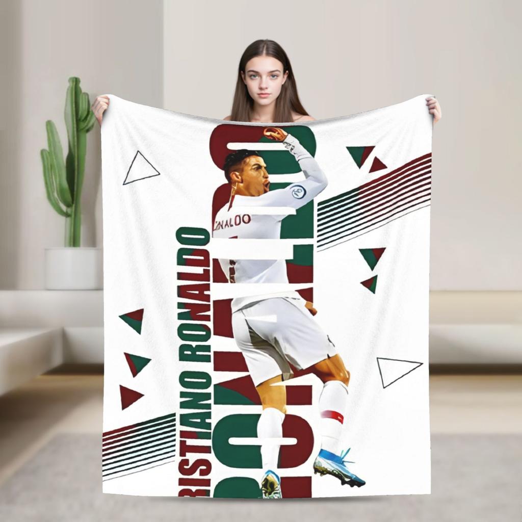 Football Legend CR7 Plush Blanket Vintage Throw Blanket for Home 125*100cm Bedspread