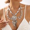 Европейское и американское ретро геометрическое ожерелье с бахромой, богемный этнический стиль, персонализированная цепочка для ключицы