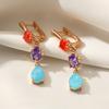 Модные красочные серьги-капли для женщин с подвесками из кубического циркония, ювелирные изделия, аксессуары для вечеринок