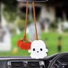 Halloween Crochet Pumpkin And Ghost Car Pendant Handmade Mini Knitted Ghost Pumpkin Hanging Ornament for Car Rear View Mirror Interior Accessories