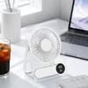 Портативный настольный USB-вентилятор с регулируемым углом и цифровым дисплеем Компактный мини-охлаждающий вентилятор для дома, офиса, путешествий