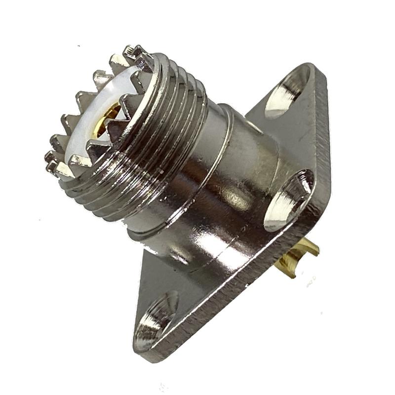 1pcs UHF SO239 Male Plug & Female Jack 2 Holes & 4 Holes Flange & Bulkhead Nut Connector Solder Cup Panel Mount RF Coaxial Brass