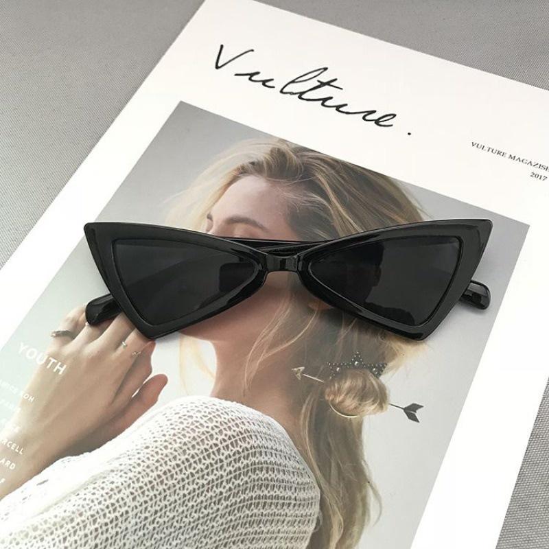 2PCS Lady Cat Eye Sunglasses Personality Classic Unisex Vintage Women Glasses Trendy