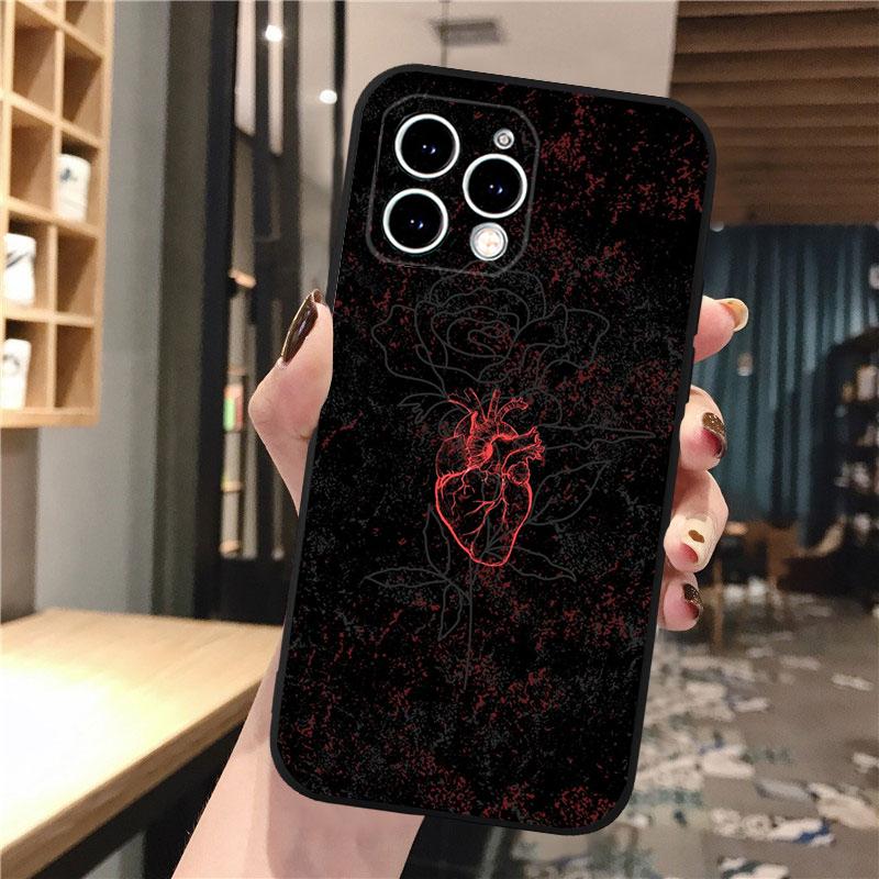 Чехол для телефона Heart Flower Art для iPhone 15 14 Pro Max 13 12 11 Pro Max XSMax XR 12 13 mini 14 Plus