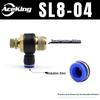 Pneumatic Regulator SL4-M5 with Exhaust SL6-01 and Speed Control Valves SL8-02, SL10-03, SL12-04.