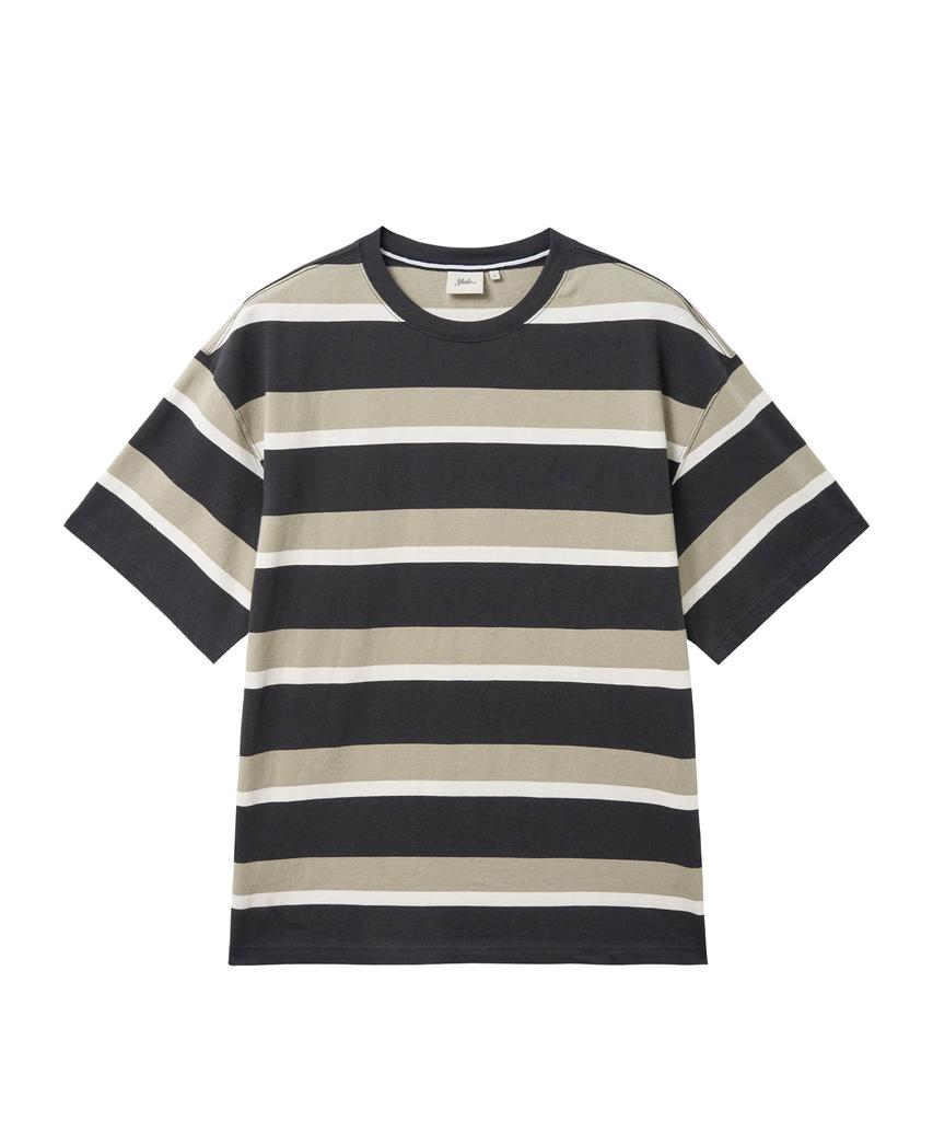 YALE Bold Stripe T-Shirt_Charcoal
