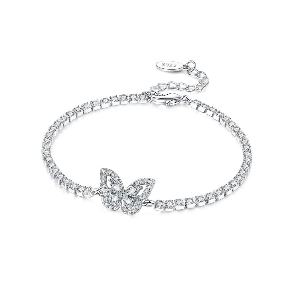 New 925 Silver Rose Gold Double-layer Heart Bracelet Chain Link Women Bracelet Birthday Festival Jewelry Gifts