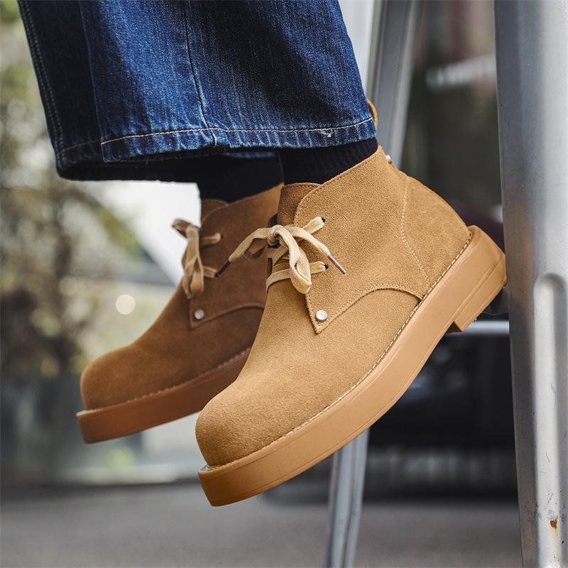 Новые туфли дерби с большой головкой мужские модные с круглым носком в стиле ретро ботинки мартин рабочие ботинки высокие дезерты короткие ботинки 4729-J