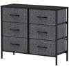 Fabric Chest of Drawers, Industrial Bedroom Dresser with 6 Fabric Drawers, Steel Frame and Wooden Top for Nursery, Living Room, Hallway, Black