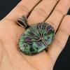 Древо Жизни Рубин в Fuchsite Gemstone Медная проволока Wrap Handmade Подвеска Ювелирные изделия для подарка