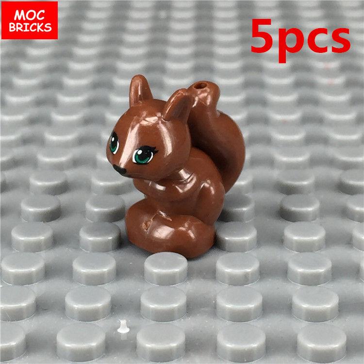 Нетоксичные Moc Кирпичи Животное Леса Джунглей Лесная Сцена Лебедь Кролик Мышь Птица Собака Сборка Строительные Блоки Детские Игрушки Пластиковая Кукла