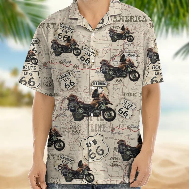 1116 summer new car pattern 1D digital printing Hawaiian men's lapel shirt