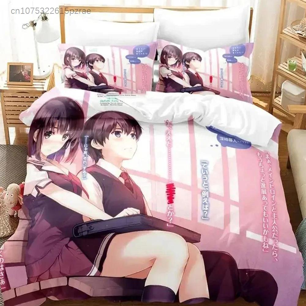 Аниме Saenai Heroine No Sodatekata Мегуми Като Уютное Постельное Белье Пододеяльник Наволочка Комплект Постельного Белья Украшение Детской Комнаты