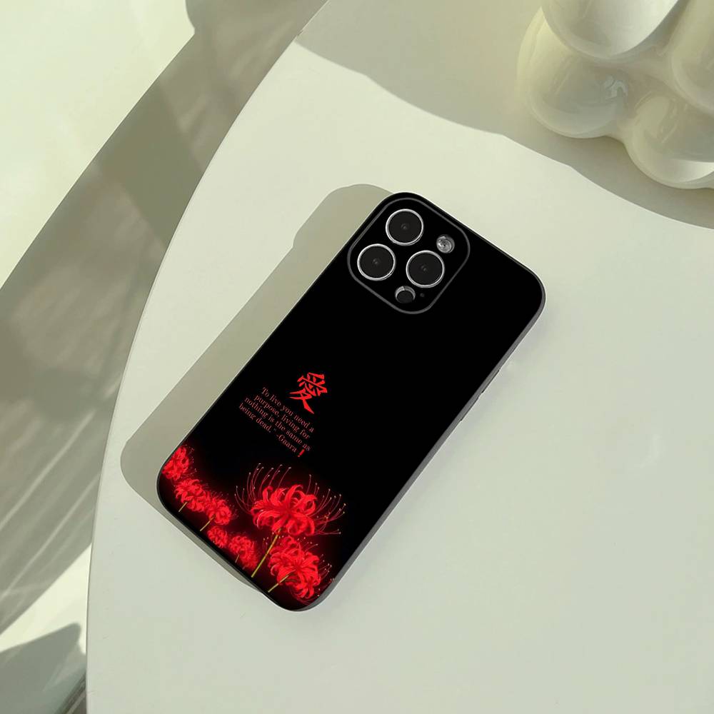 Чехол для телефона Tokyo-Red Spider Lily-Ghoul для iPhone 17,16,15,14,13,12,11 Pro Max,16/15/14Plus,XS Мягкий Черный Чехол