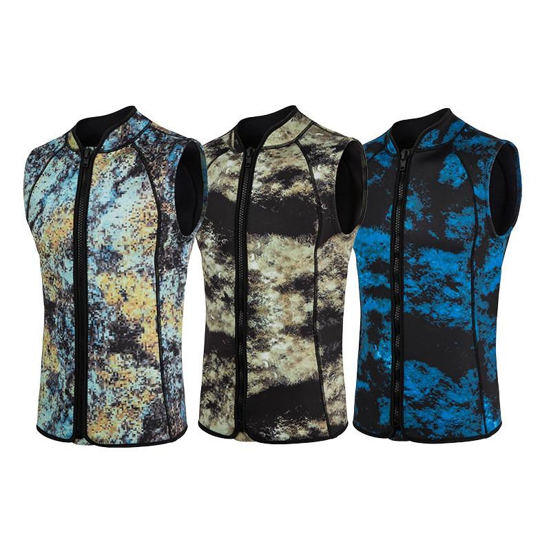 3mm Neoprene Camo Wetsuit Vest Snorkeling Diving Spearfishing Warmth UV Protection Unisex Adult