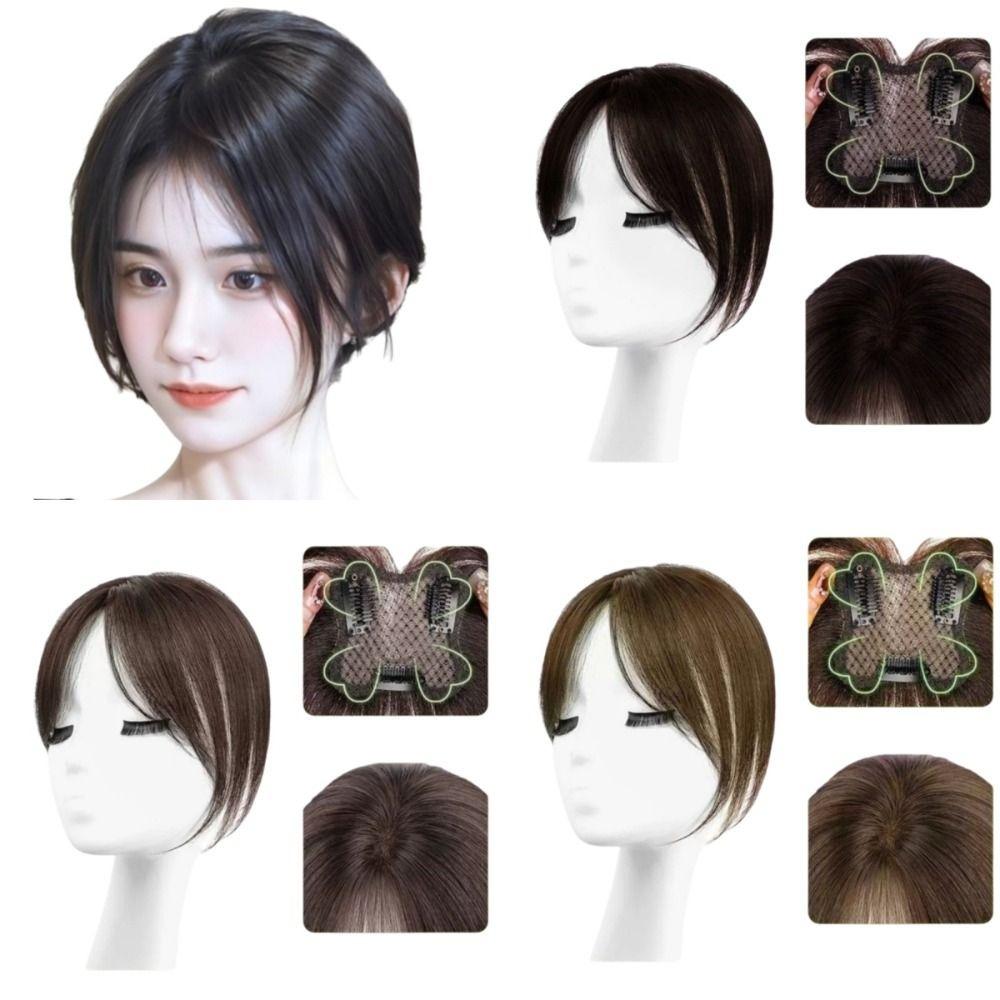 Clip In Hair Toppers Wigs with Bangs Hair Extension Fringe Hair Pieces Hair Loss
