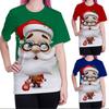 Летняя футболка с принтом Санта-Клауса, с коротким рукавом, повседневная, модная, свободного кроя, универсальная, удобная, мужская, женская